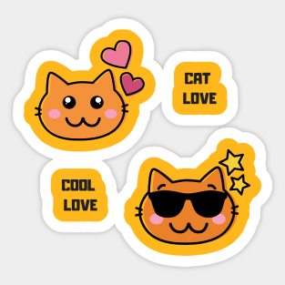 Cool Cat Love Sticker